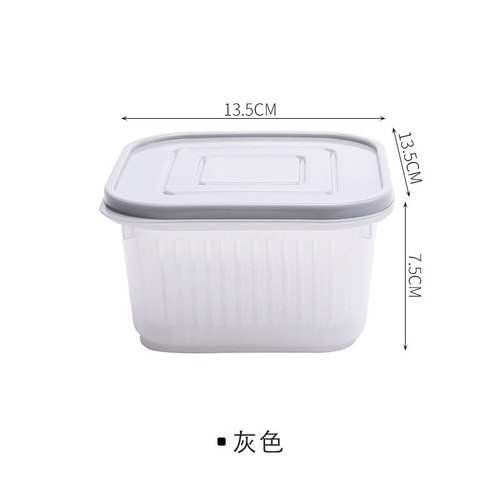 Green onion and ginger slices fresh-keeping box with lid drain storage box refrigerator fruit and vegetable storage box kitchen square sealed jar