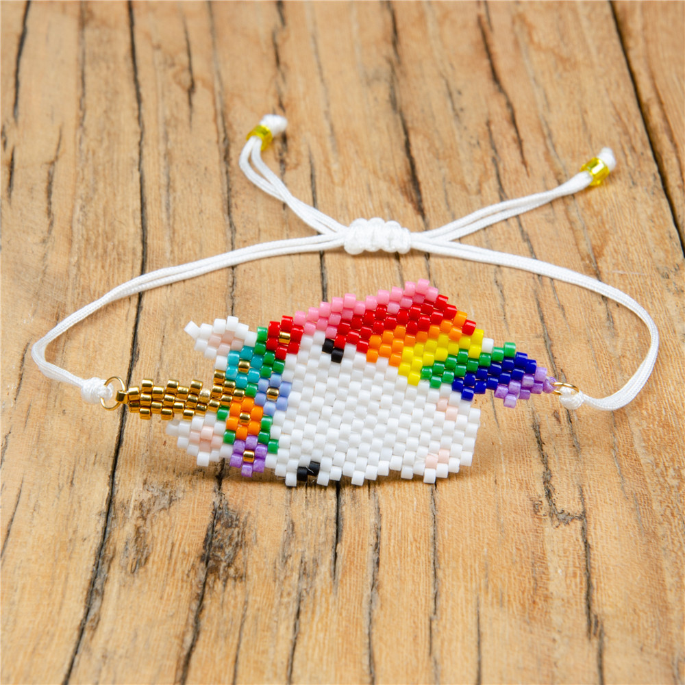10g Weight No Inlaid Inlay Material Bracelets Classification Anniversary, Business, Travel Occasion Animal Pattern Women'S Gender Ethnic Style Style Hand-woven Miyuki Rice Bead Bracelet Color Ethnic Jewelry 5