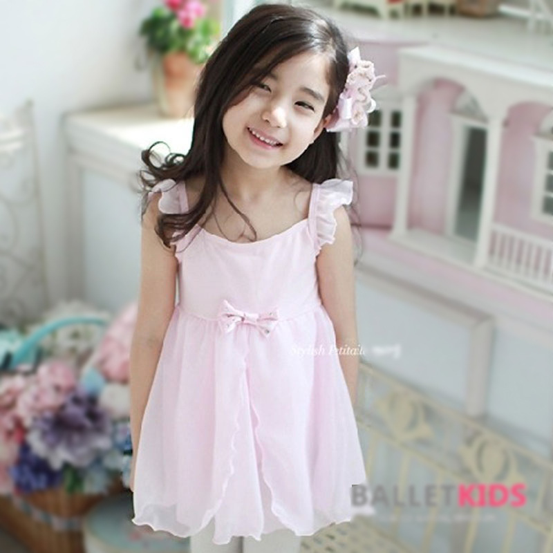 儿童舞蹈服女童练功服吊带芭蕾舞服中国舞考级跳舞连体服雪纺裙|ru