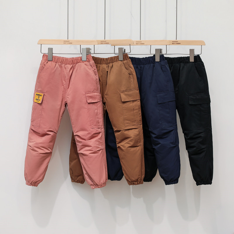 冬季新款儿童羽绒裤中大童加厚工装款童装男女款长裤中腰宽松厂家|ms