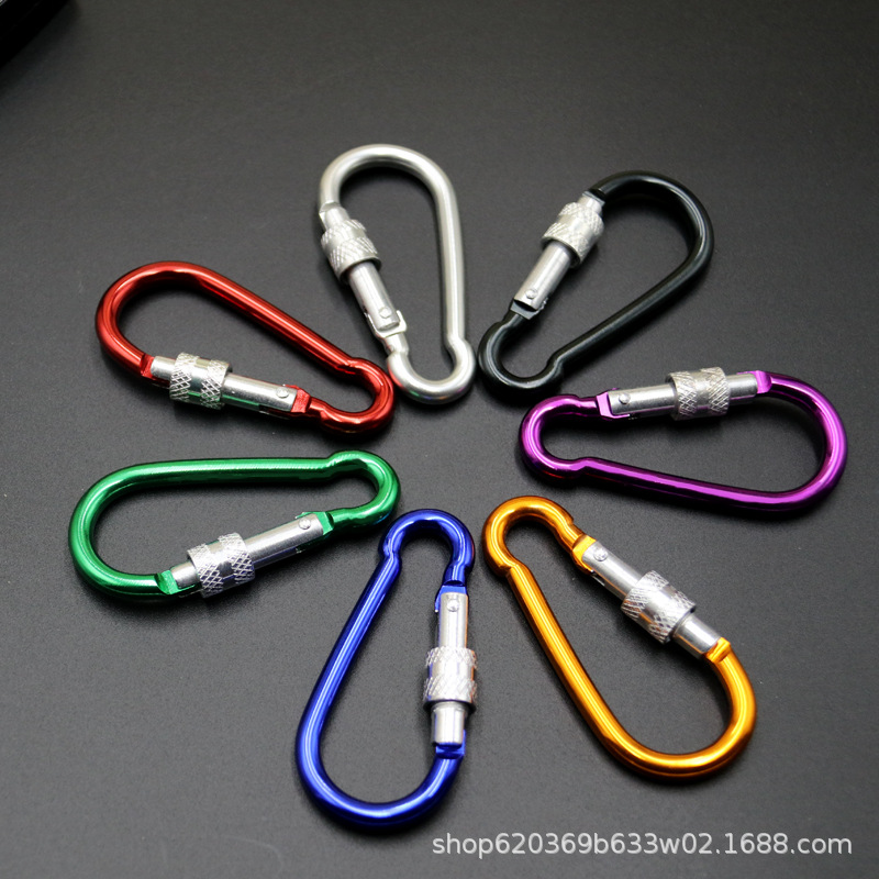 Wholesale No. 6 gourd-type carabiner with lock aluminum alloy outdoor buckle water bottle buckle multi-function buckle quick hanging