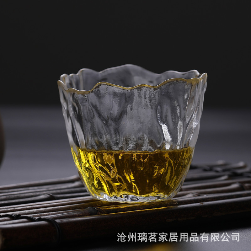 日式錘紋橘瓣杯個人杯ins風威士忌酒杯水杯酒杯加厚耐熱玻璃茶杯