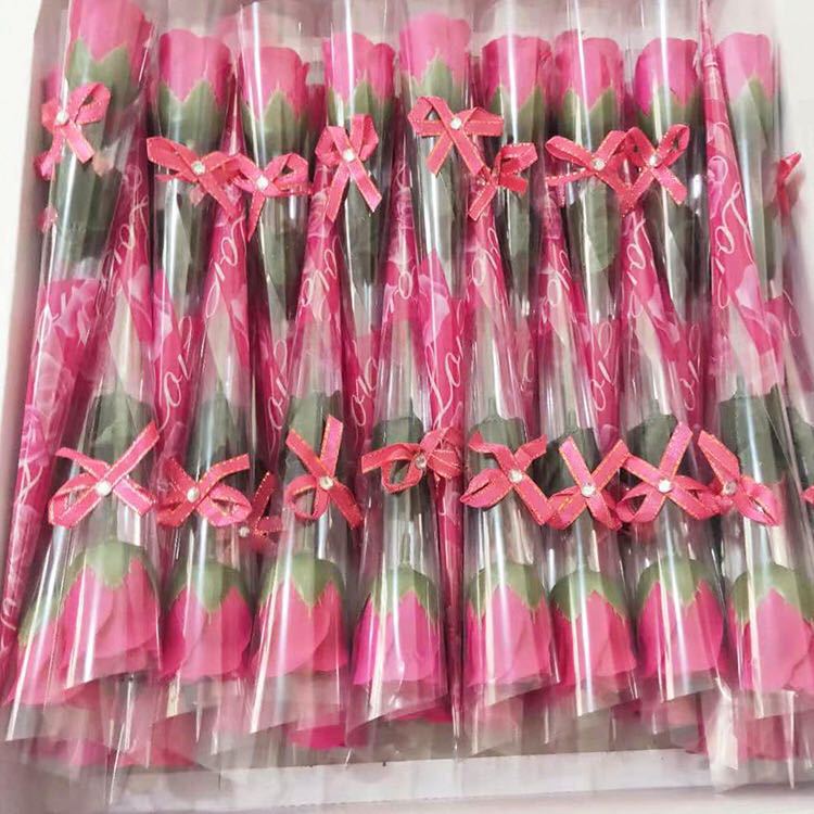 Soap Flower Single Stem Rose with Rose Reel Love Valentine's Day Single Factory Color Printing Small Lover Wholesale Knot Rose