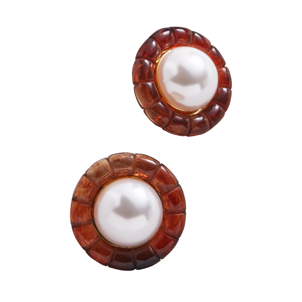 New Fashion Big Name Geometric Irregular Shape Small Swirl Opening Pearl Earrings Wholesale display picture 5