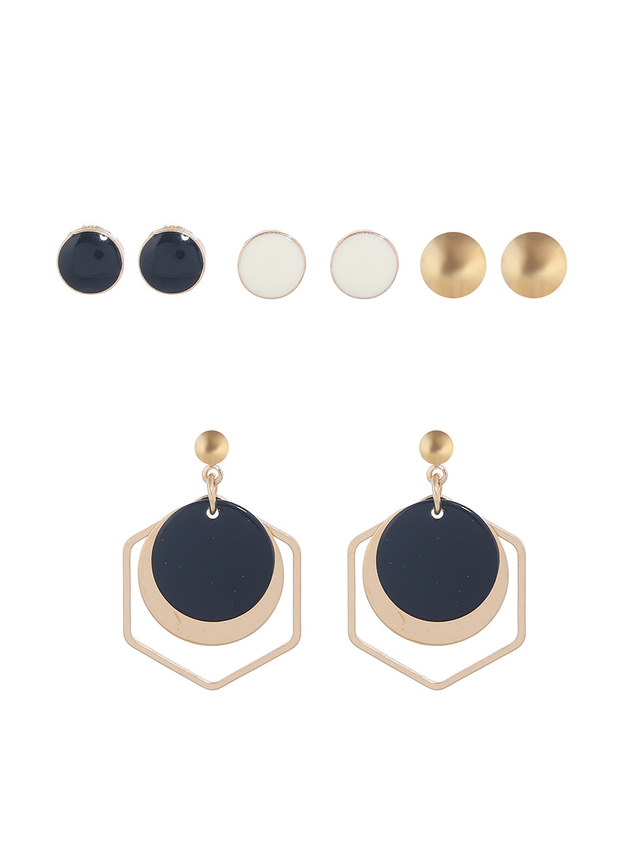 Fashion Simple Round Geometric Earrings Set display picture 4