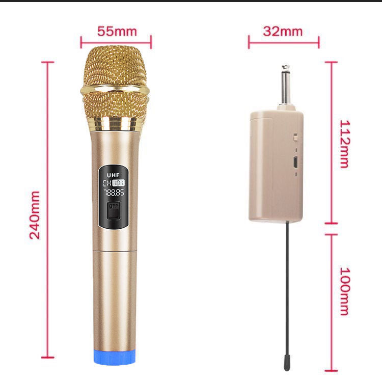 Micrófono inalámbrico universal uno-a-dos para uso doméstico, micrófono de karaoke, receptor de audio para cantar canciones K, tarjeta de sonido, karaoke en casa.