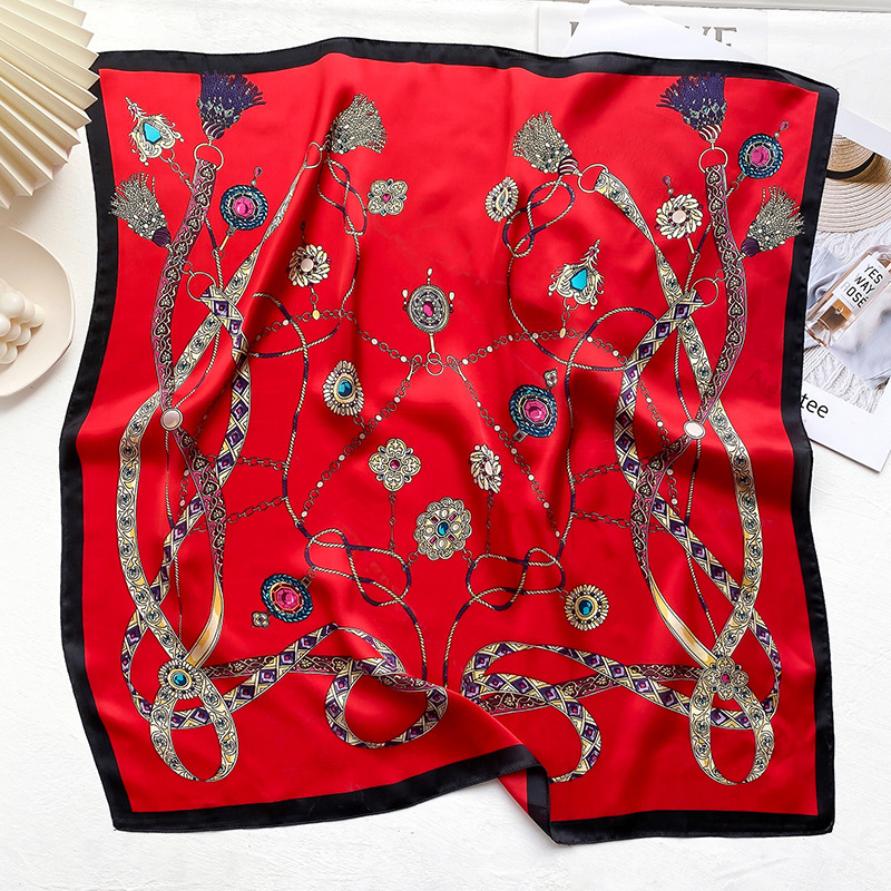 Fashion Retro Imitation Silk Small Square Scarf display picture 6