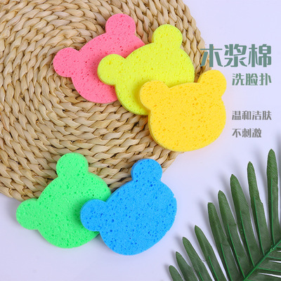 批发卡通造型亲肤柔软沐浴棉洁面扑木浆棉洗脸扑搓澡沐浴花可定制|ru
