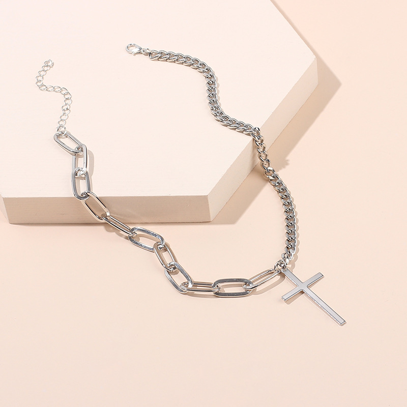 24g Weight Necklace Classification Wedding, Travel Occasion Women'S Gender White Color Women's Short Cross Pendant Necklace Hip-hop Punk Choker Clavicle Necklace Wholesale Nihaojewelry 5