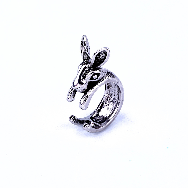 Retro Alloy Rabbit Open Ring display picture 5