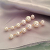 Universal earrings from pearl, fashionable accessory, European style, simple and elegant design