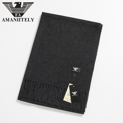 意大利阿玛尼FA银丝人字纹流苏加厚仿羊绒围巾保暖时尚两用披肩|ms