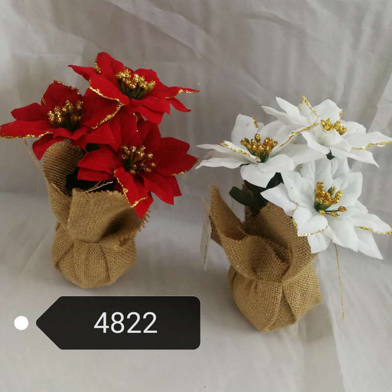 麻布包裹敦圣诞节装饰品 圣诞花插枝厂家加工定制