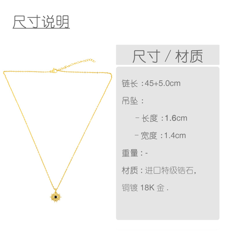 Devil's Eye Fashion Korea Simple Wild Diamond Copper Pendant Necklace display picture 1