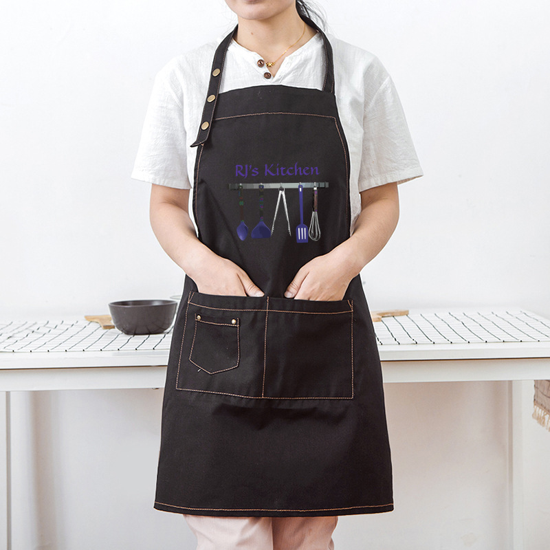 Delantal imprimible impresión del logotipo de la cocina hogar ropa trabajo catering leche té fruta tienda moda femenina cintura hombres
