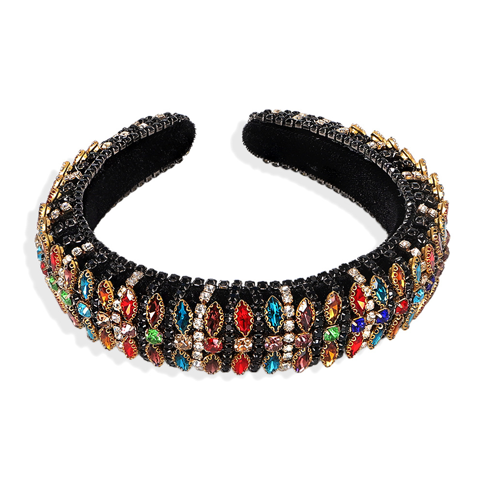 New Ethnic Style Creative Fashion Color Transparent Rhinestone Inlaid Diamond Ladies Headband Wholesale Nihaojewelry display picture 6