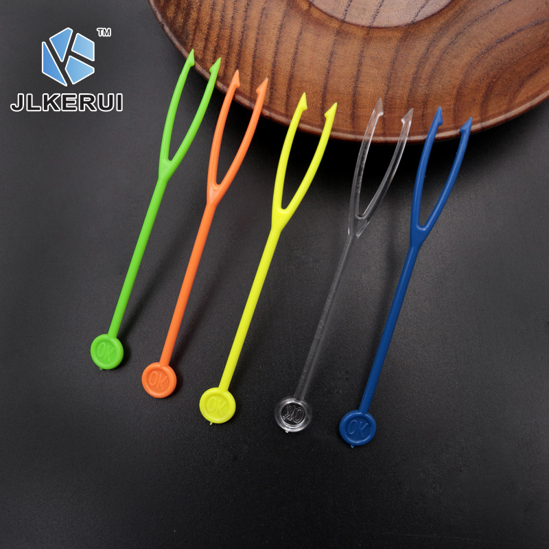 Desechable OK tenedor plástico OK fruta Tenedor de postre transparente tenedor pastel de Luna tenedor palo de fruta Tenedor de pastel de Luna