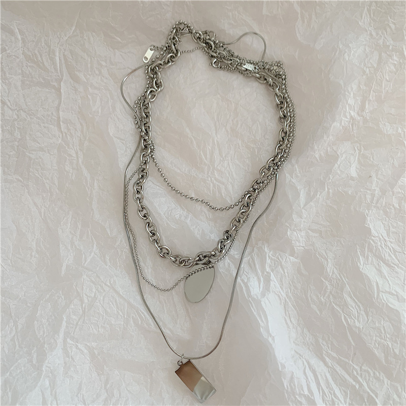 titanium steel multilayered necklace