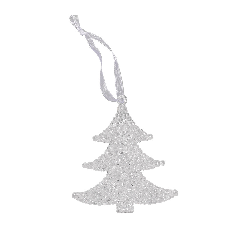 Polvo acrílico brillante de Navidad flocos de nieve árbol de Navidad colgante de ángel transparente decoración de Navidad colgante