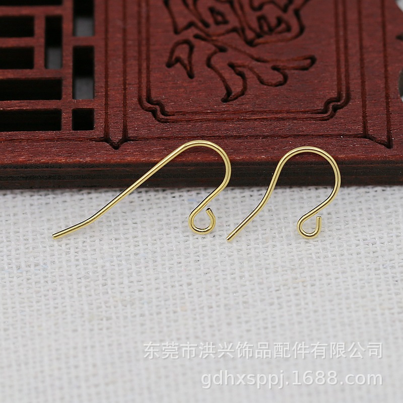 洪兴DIY饰品铜24k金保色长短两款耳钩新款耳环手工材料配件B277