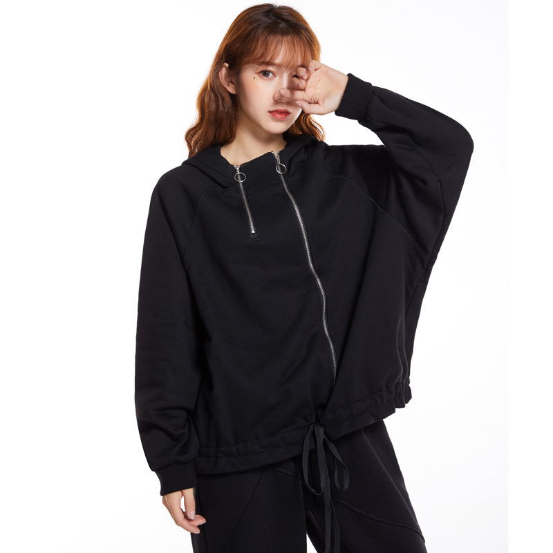fashion summer leisure time fresh Sweet Korean Edition Fleece Women's wear Socket Hooded Loose type Ladies Sweater