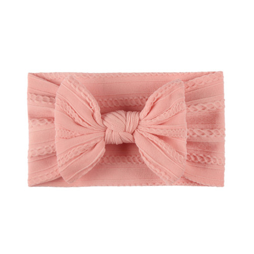 European and American soft jacquard nylon children's headwear, baby bow, skin-friendly headband, girls' wide headscarf