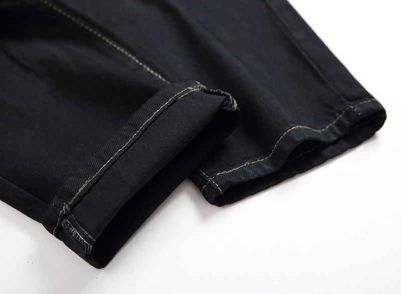 boy 2019 New Cross-Border Fashion European And American Style Ripped Men's Washed Light White Straight Large Size Jeans Men_viptrois.com