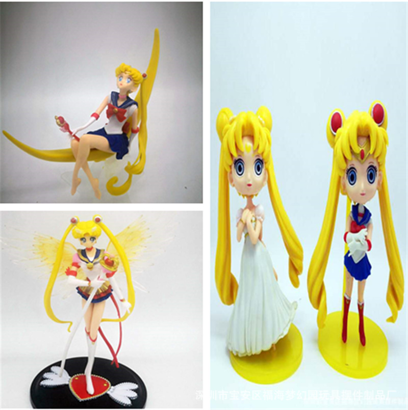 動漫實心手辦水月冰月野兔美少女戰士 站姿 坐姿 蛋糕烘培擺件