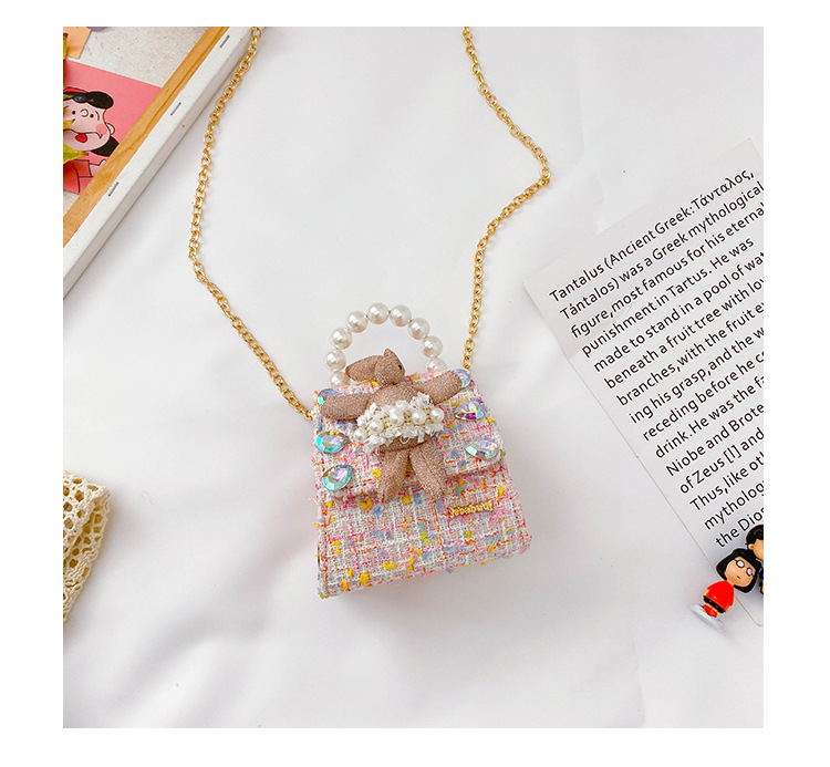 Girl'S Small Polyester Plaid Bow Knot Cute Square String Buckle Handbag display picture 3