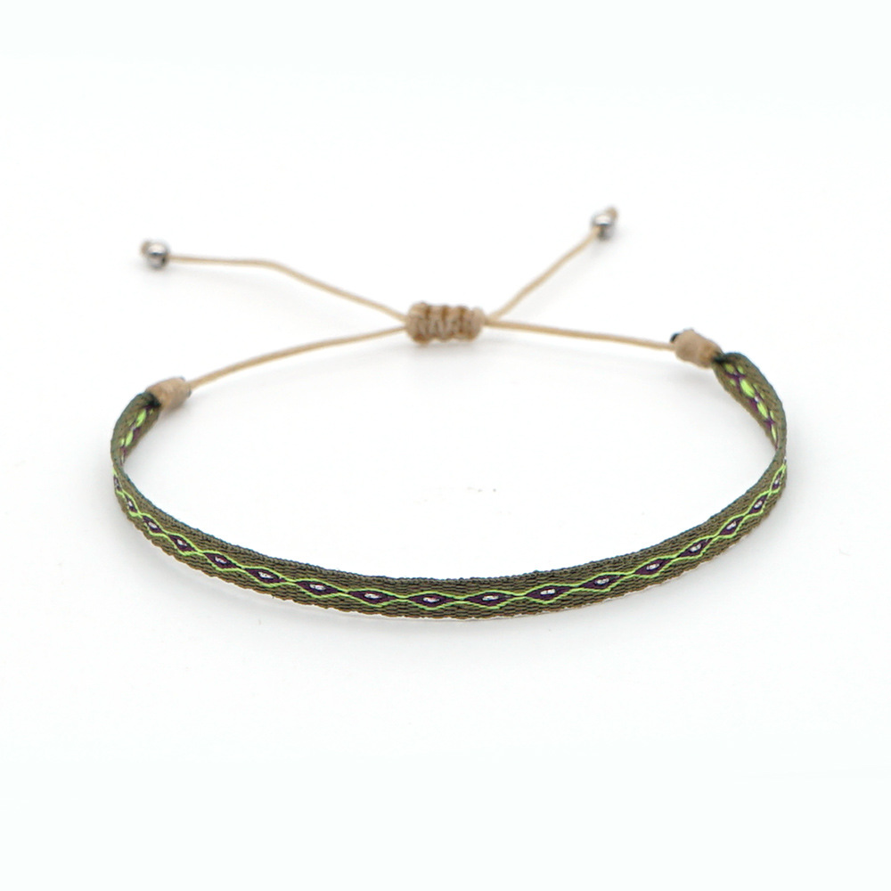 bohemian green tila beads handbeaded five stacked braceletpicture3