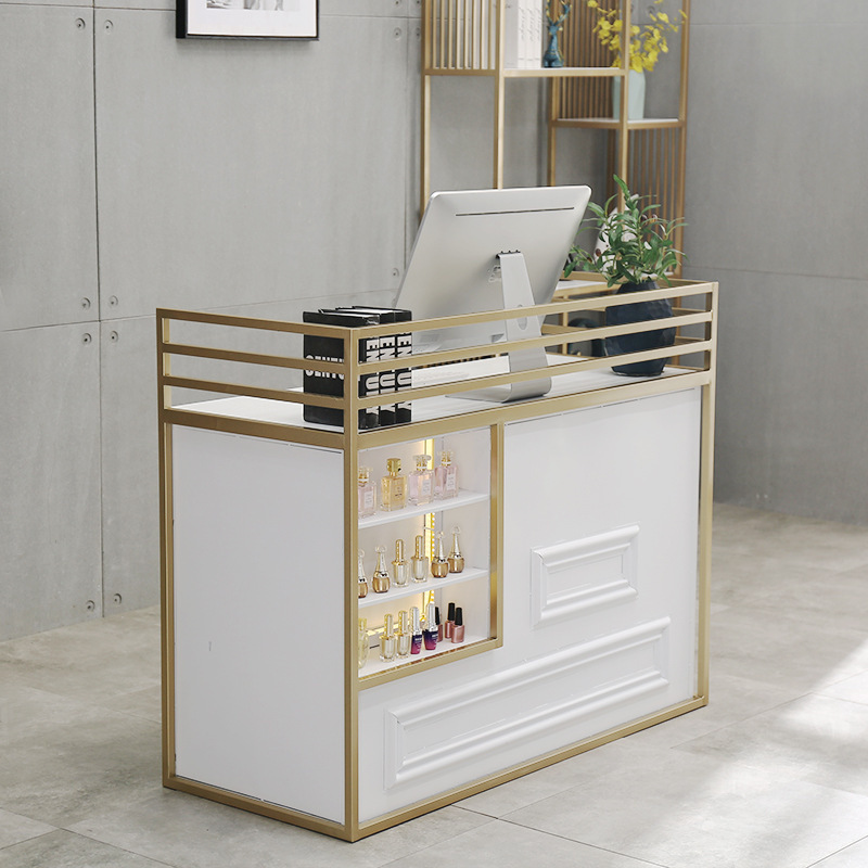 Iron workshop Northern Europe Iron art Manicure shop Cashier counter Simplicity modern Salon Bar counter The reception desk
