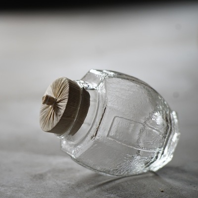 八角茶葉罐 茶倉 茶入茶葉罐高硼矽玻璃透亮無雜質小容量家用擺件