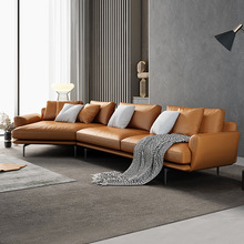 真皮沙发意式极简头层牛皮转角简约现代异形沙发大户型可沙发