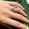 Fashionable retro golden silver ring suitable for men and women, European style, 18 carat, on index finger