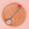 Cartoon cute children's spoon stainless steel, coffee mixing stick PVC from soft rubber, ice cream