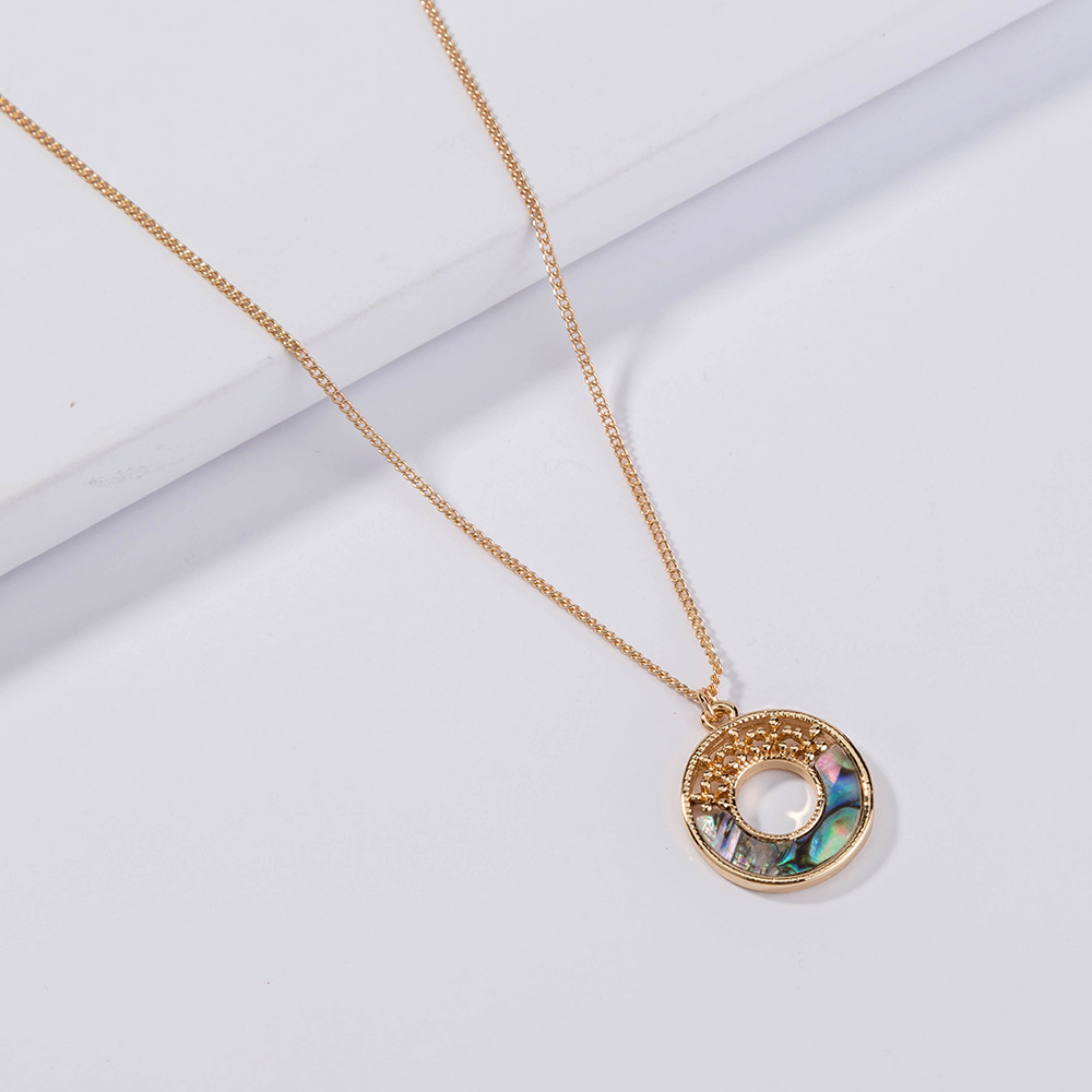 Fashion Design Natural Abalone Shell Geometric Alloy Pendant For Women Jewelry display picture 6