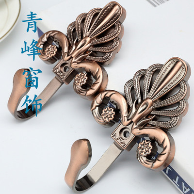 11公分大樹葉合金壁鈎 合金窗簾牆鈎 綁帶挂球挂鈎 窗簾挂鈎