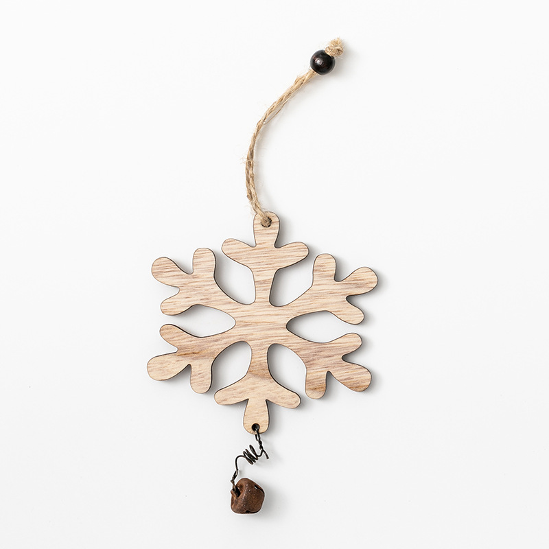 Árbol de Navidad de madera de color primario colgante de nieve de cinco puntas para hacer viejas campanas colgantes decoraciones de árbol de Navidad