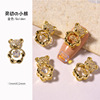 Three dimensional jewelry, cartoon zirconium from pearl, metal nail decoration, wholesale, with little bears