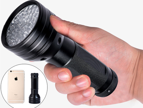 51 LED purple light aluminum alloy UV banknote examination jewelry identification home use UV purple LED flashlight strong light