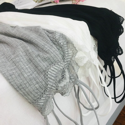 莫代尔睫毛蕾丝吊带背心女夏 外穿V领内搭性感打底上衣美背打底衫|ru