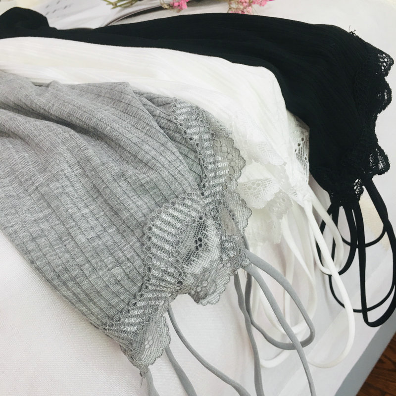 莫代尔睫毛蕾丝吊带背心女夏 外穿V领内搭性感打底上衣美背打底衫|ru