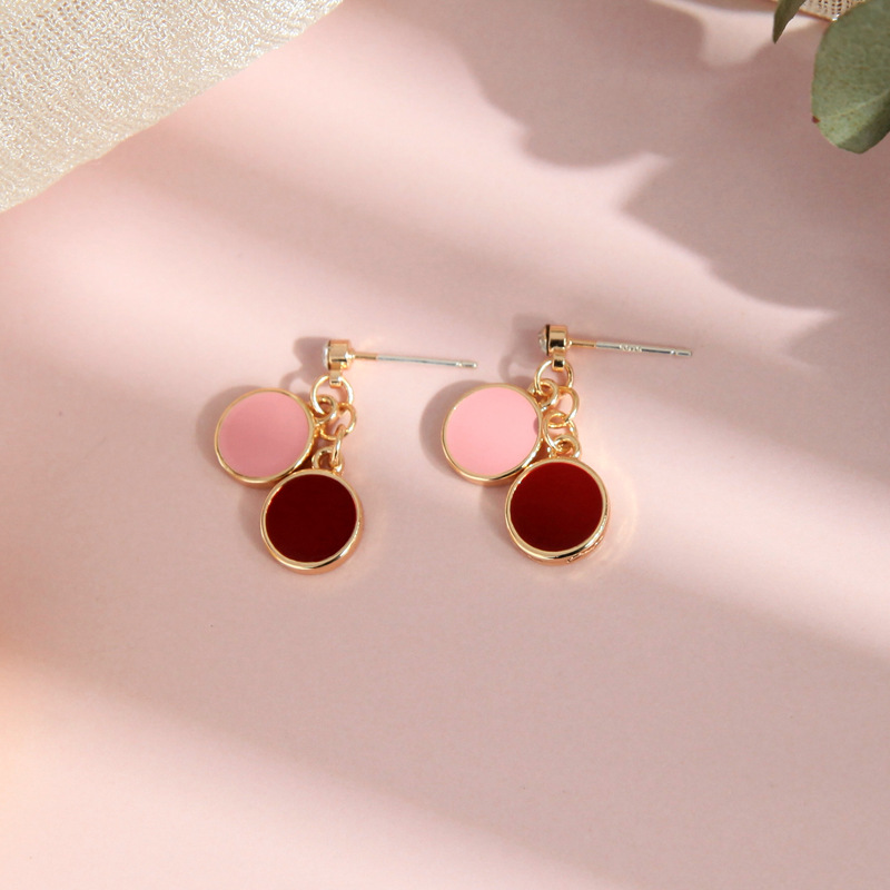 Simple Earrings S925 Silver Pin Small Enamel Glaze Earrings Wild Ring Earrings Wholesale display picture 7