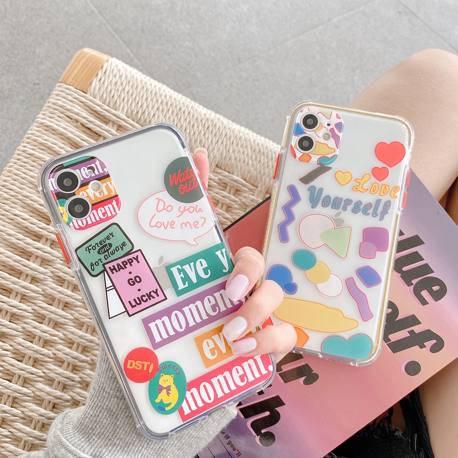 Phonecase For Iphone 11pro Xs Two-color Anti-fall Painted Mobile Phone Case Wholesale Nihaojewelry display picture 10