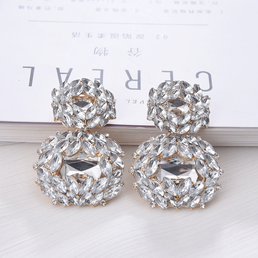 1 Pair Fashion Geometric Rhinestone Women's Drop Earrings display picture 3