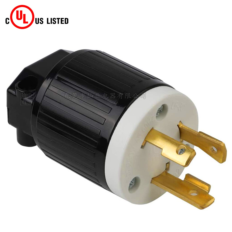 美规发电机插头 L6-30P 美式三孔防脱插头30A 三极电源插头250V