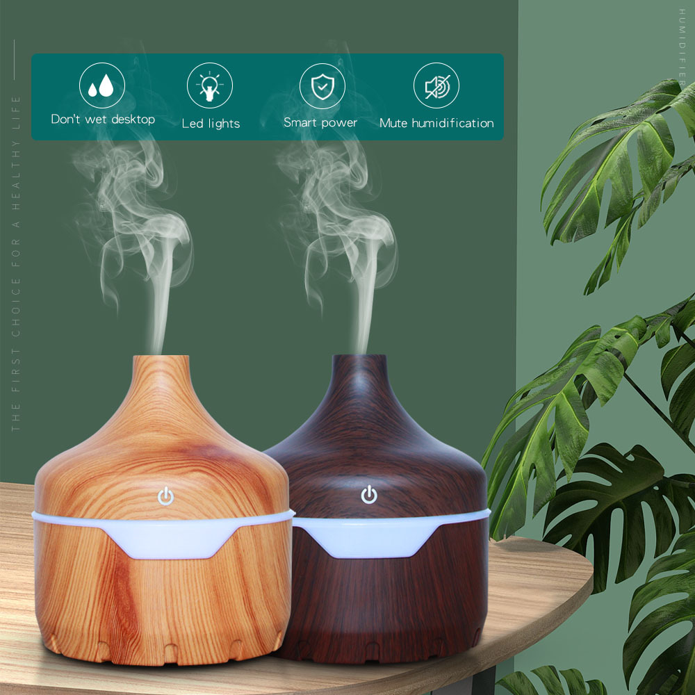 5V USB Humidifier Aquarius humidifier household mini humidifier wood grain purifier 300ml aromatherapy machine