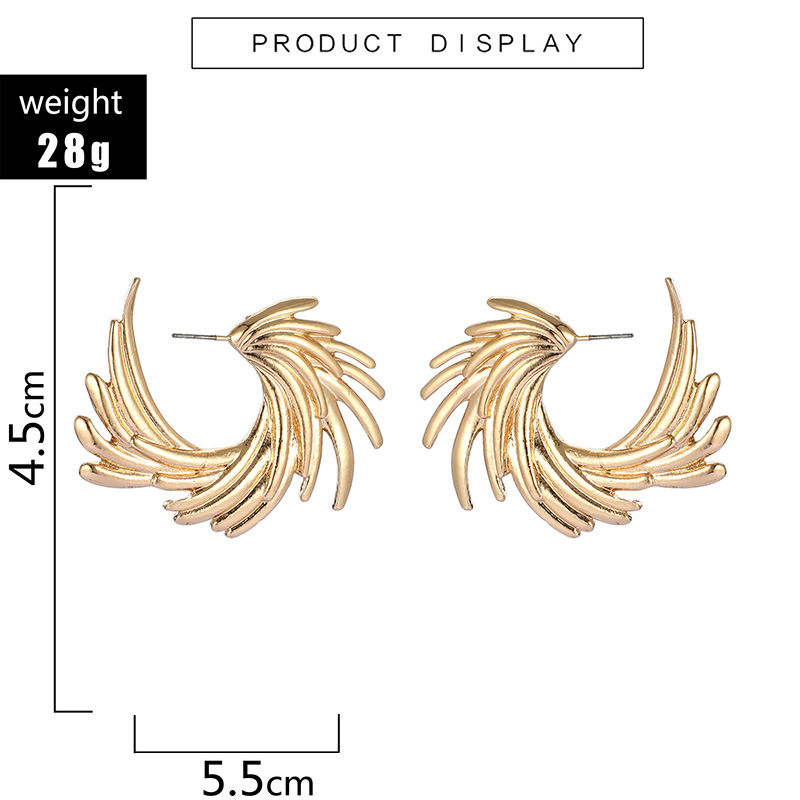 Grenz Überschreitende Neue Legierung Ohrringe Einfache Wind Flügel Ohrringe Geometrische Unregelmäßige Ohrringe Kalte Wind Ohrringe display picture 1