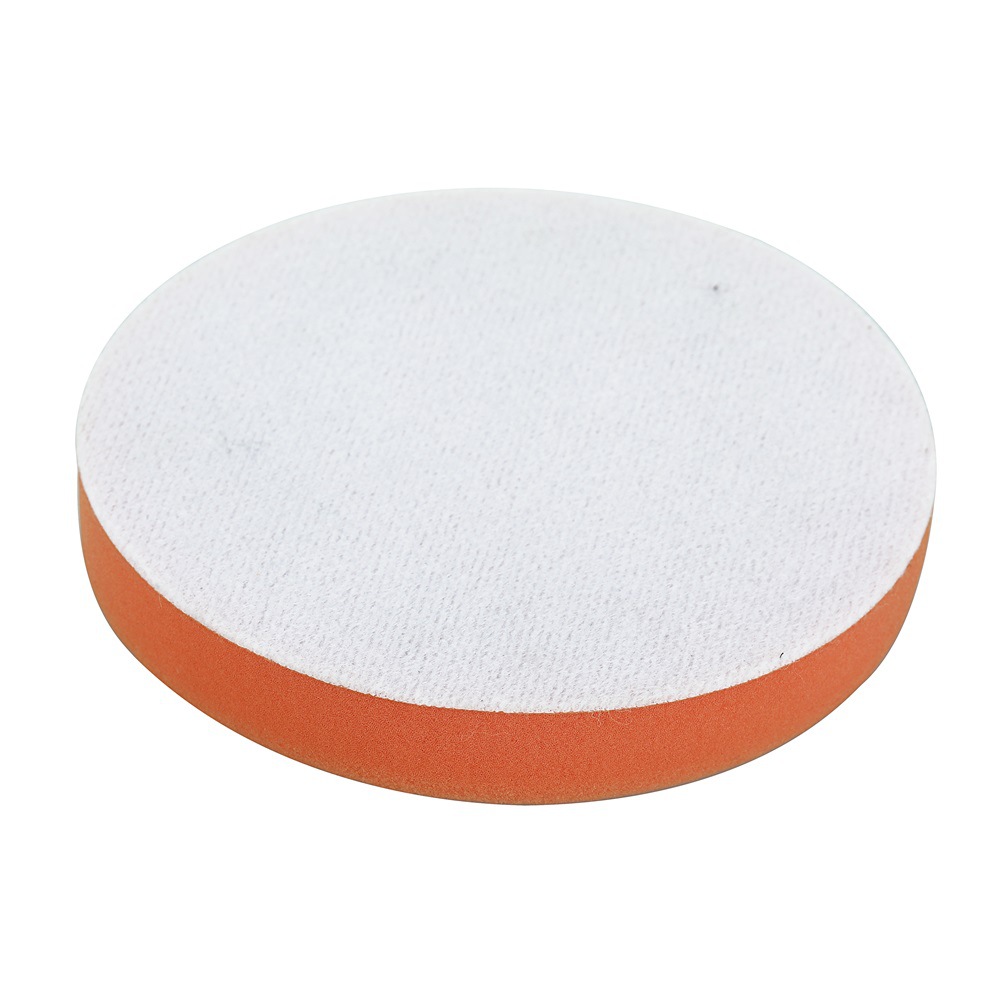 全粘自粘纯色橙色平型海绵球抛光轮盘汽车封釉抛光打蜡抛光机配件