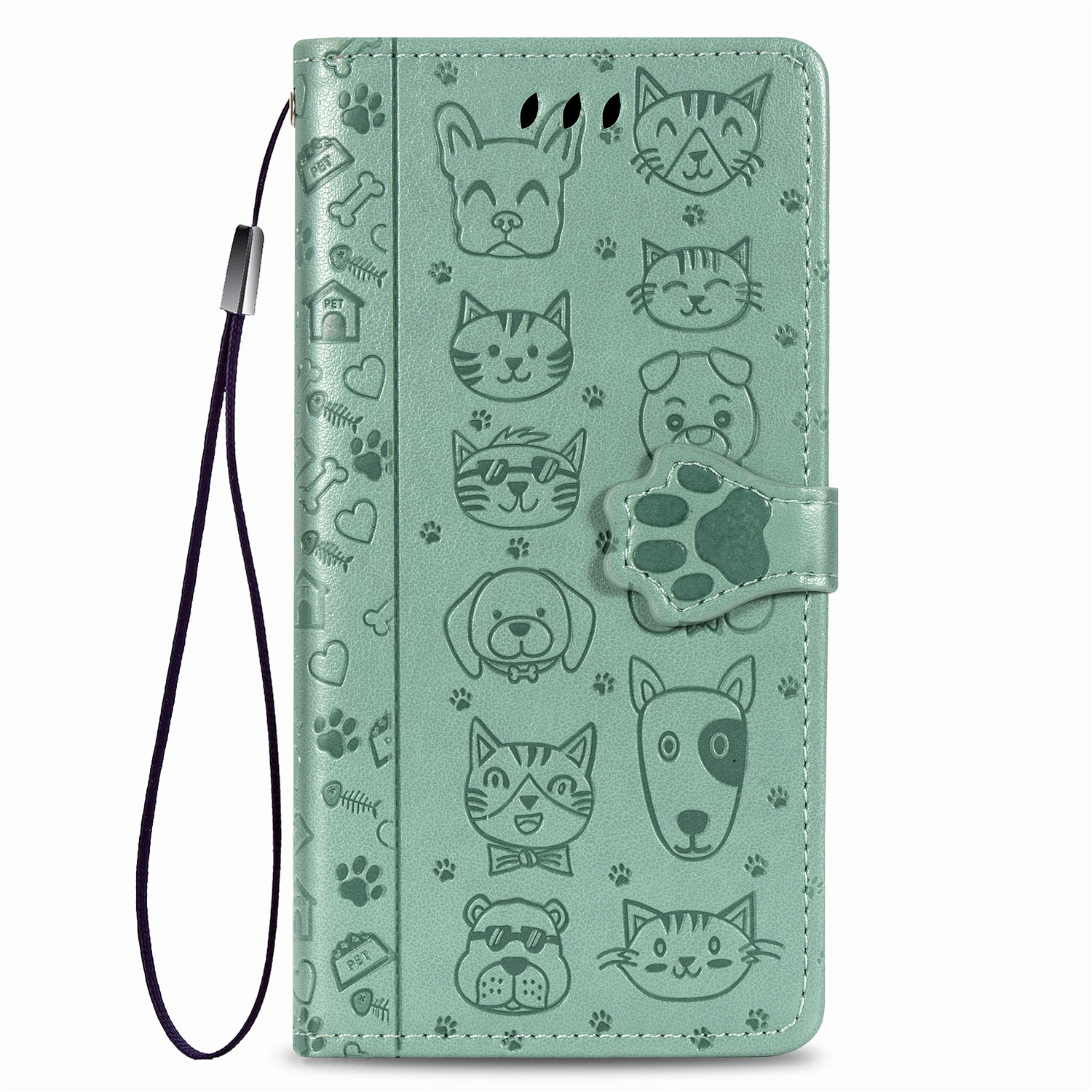 Embossed Leather Phone Case Wallet Card Holder For Iphone_voghion.com